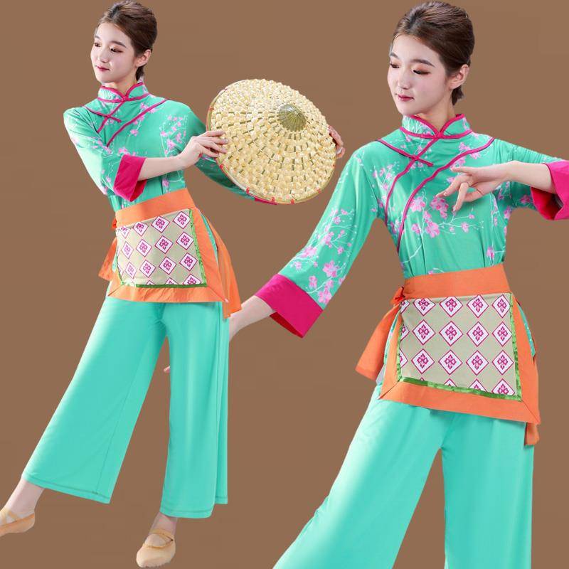 Square dance clothing new set of Yangge clothing tea picking dance performance performance clothes ethnic dance dance dance women