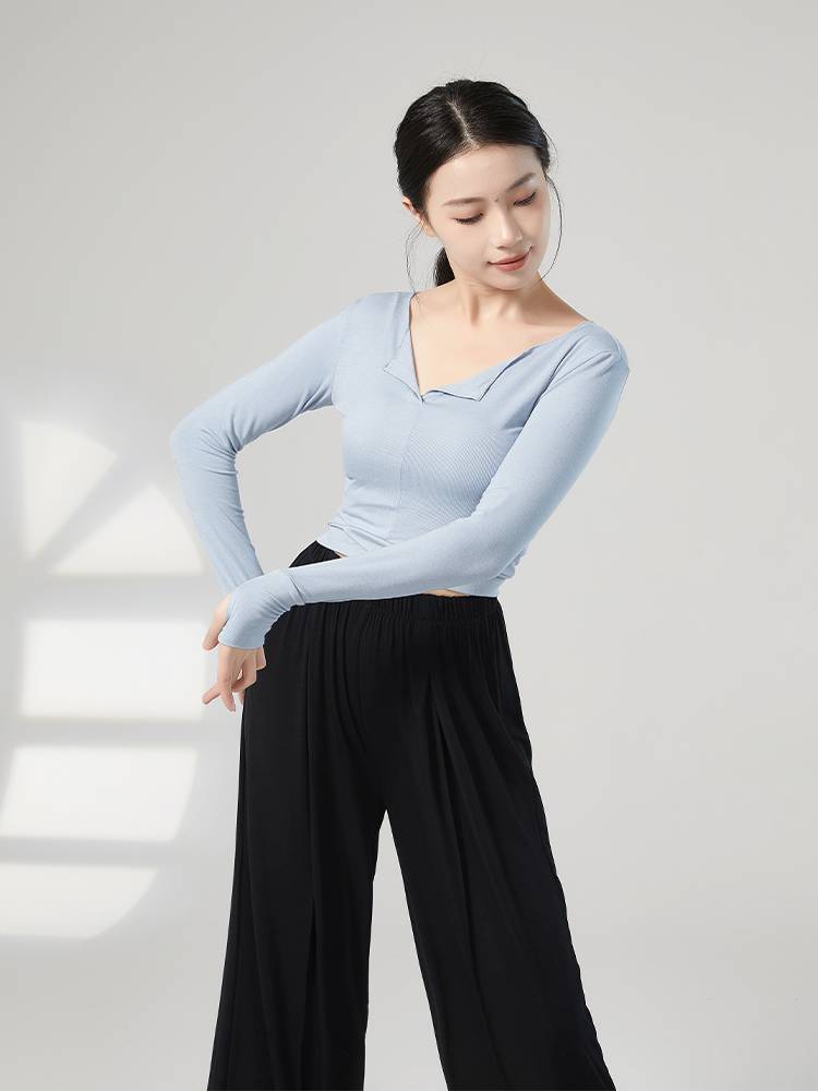 Modern dance long sleeve sleeves refer to the top of the top of the body training service female Chinese national dance service classical dance exercise