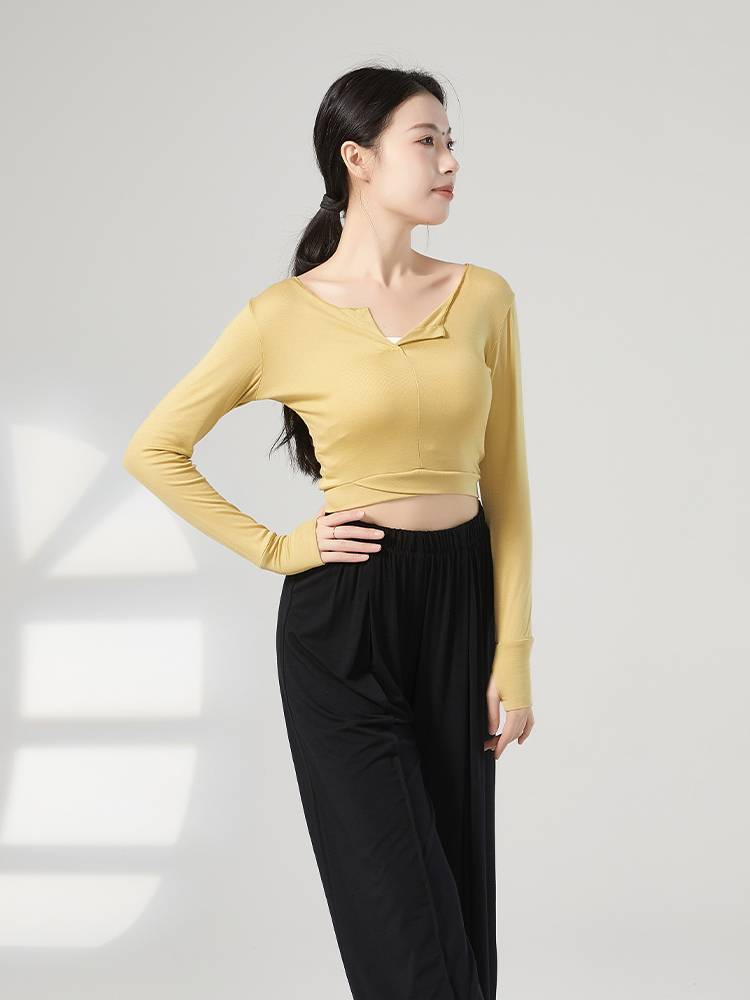Modern dance long sleeve sleeves refer to the top of the top of the body training service female Chinese national dance service classical dance exercise