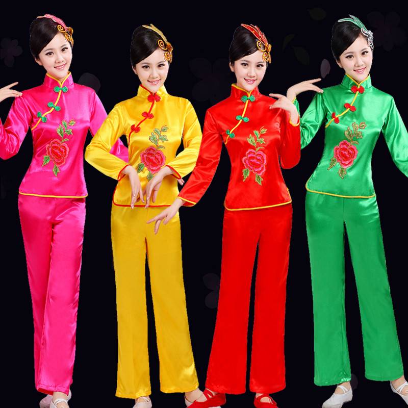 Plaza Dance Yangge Fair Performance Services 2024 new set waist waist inspiring fan dance national dance performance service