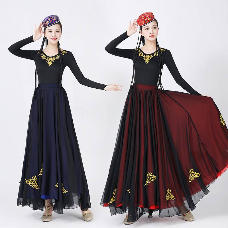Xinjiang Dance Performance Services Women's Women's Skirts Life Ethnic Art Examination Dance Dance Dance Daniel Skirt Skin Skirt Long