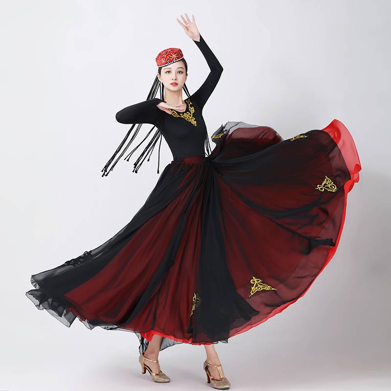 Xinjiang Dance Performance Services Women's Women's Skirts Life Ethnic Art Examination Dance Dance Dance Daniel Skirt Skin Skirt Long