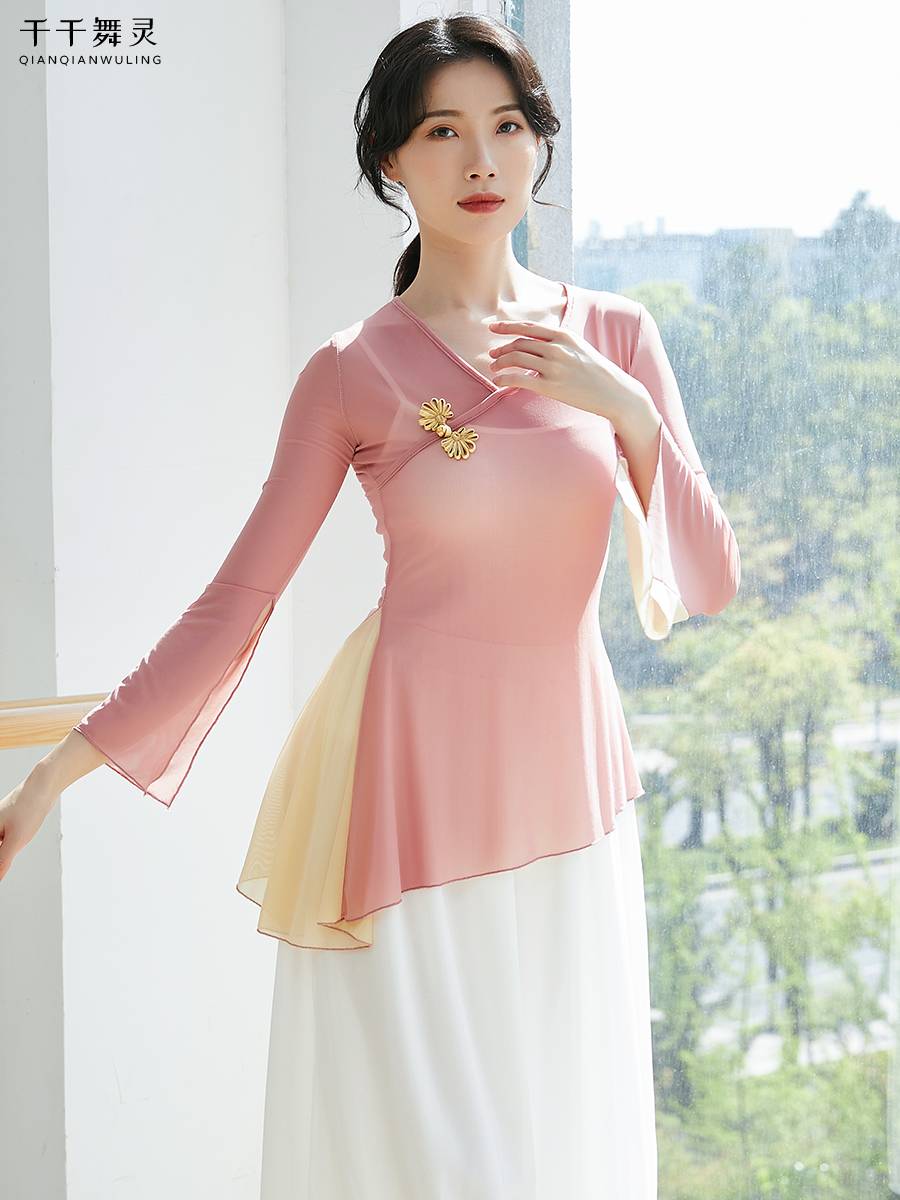 Classical Dance Dance Fun Dress, elegant body rhyme gauze, Chinese dance female adult top dance dance, national dance showing clothing