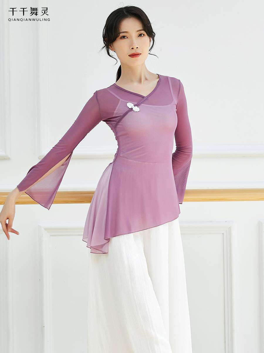 Classical Dance Dance Fun Dress, elegant body rhyme gauze, Chinese dance female adult top dance dance, national dance showing clothing