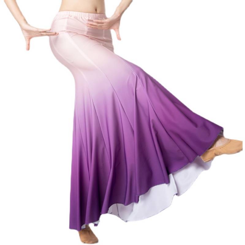 The new adult Dai dance service art test practice skirt elasticity 360 -degree practice service national dance semi -skirt fishtail