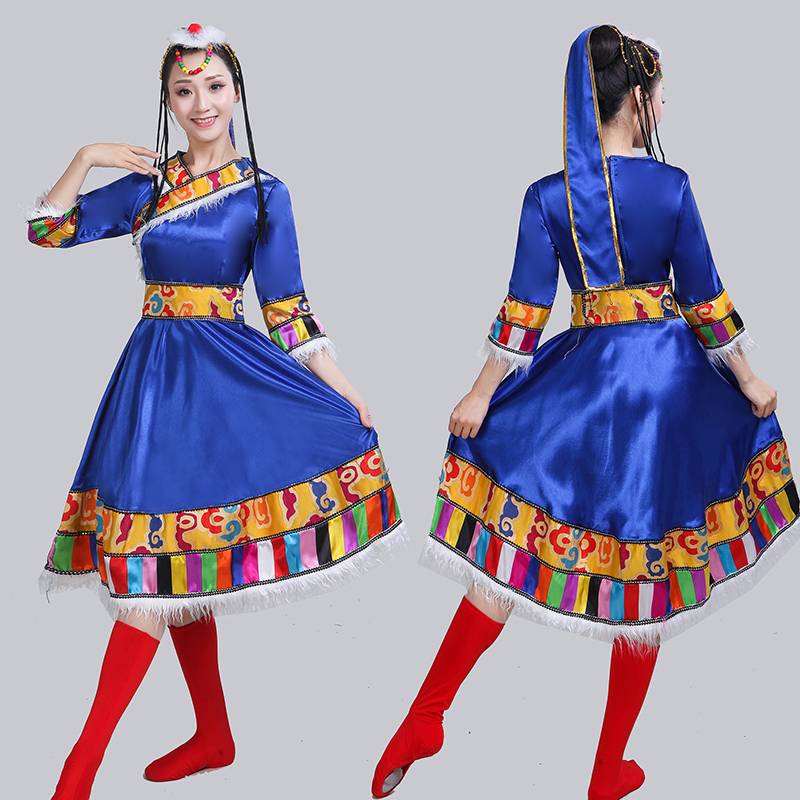 New Tibetan dance clothing female adult Tibetan ethnic minority stage performance clothes square dance performances