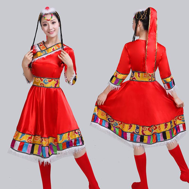New Tibetan dance clothing female adult Tibetan ethnic minority stage performance clothes square dance performances