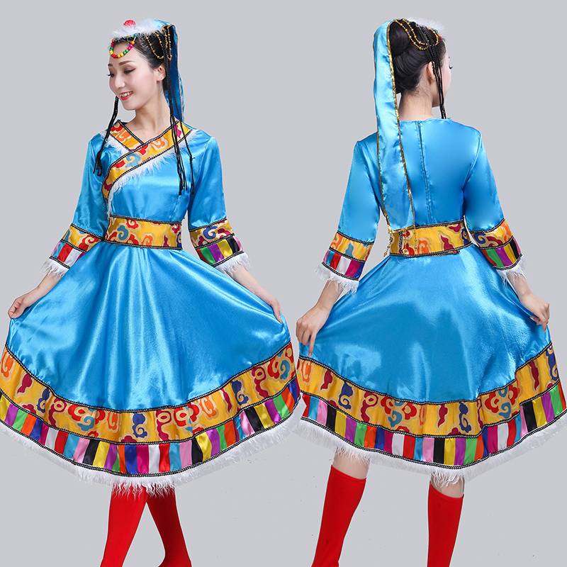 New Tibetan dance clothing female adult Tibetan ethnic minority stage performance clothes square dance performances