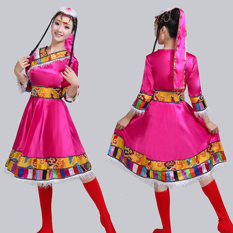 New Tibetan dance clothing female adult Tibetan ethnic minority stage performance clothes square dance performances