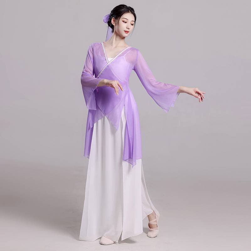 Classical dance practice service female female rhyme pearl pearl elegant yarn Chinese dance performance clothing national dance clothing