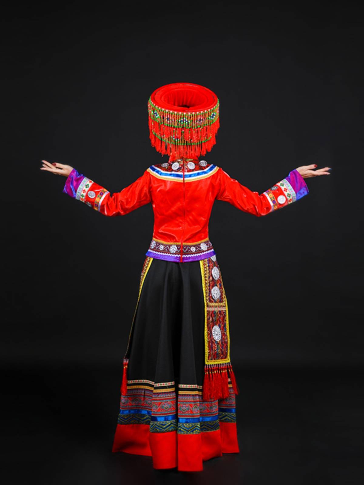 Qingya original 2019 Achang women's slim long -fitting minority dance performance meeting etiquette
