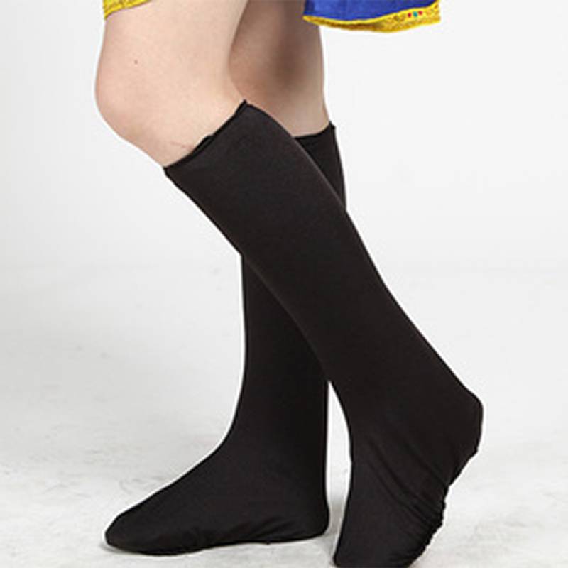 Special offer Mongolian service ethnic minority performance long socks set square dance shoes high -elastic red black shoes set men and women