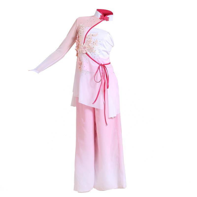 Children's Classical Dance Prefecture Yangge Art Examination Soluper Fan National Dance Ethnic Dance Flower Chinese Style Performance Service Pink