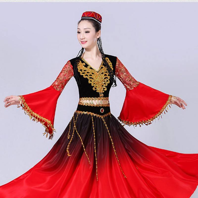 Xinjiang Dance Performance Server Uyghur Dance Playing Skirt Little Ethnic Minority Stage of Xinjiang Stage Opening Dance