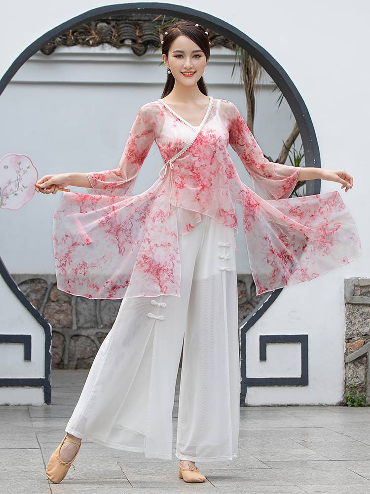Sister Zicai Classical Dance Rhymes Yaogong Fun Gong Female Female China Ethnic National Ethics Loose Long Top
