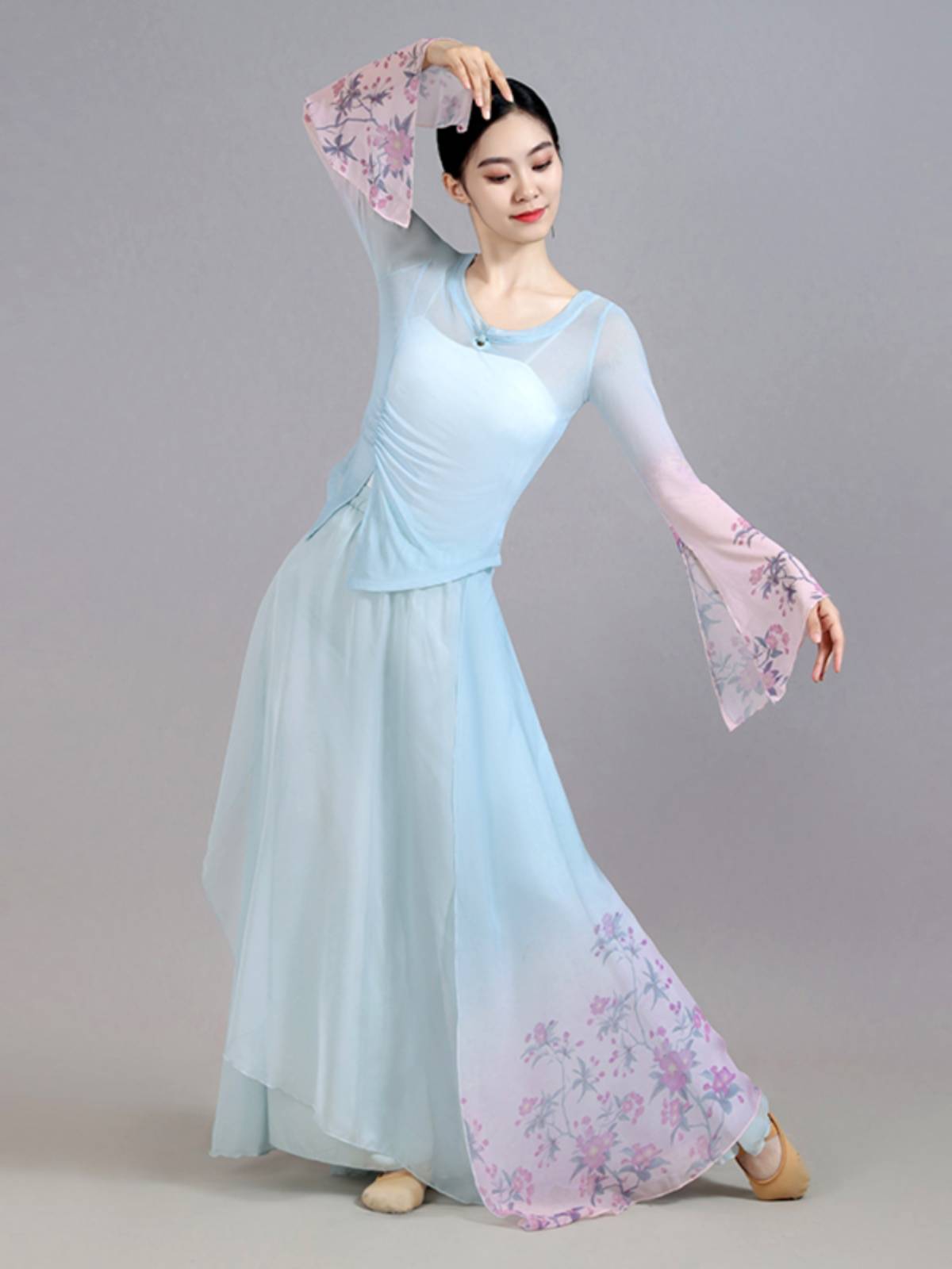 Classical dance clothing female elegant body rhyme elasticity Gravity gauze wide -leg skirt pants national wind art test service