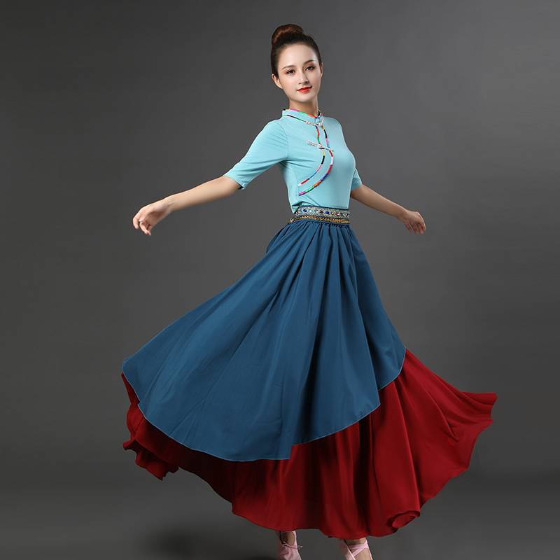 Tibetan dance dress, national dance examination, plaza dance adult, Tibetan exercise dress