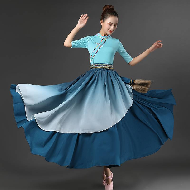 Tibetan dance dress, national dance examination, plaza dance adult, Tibetan exercise dress