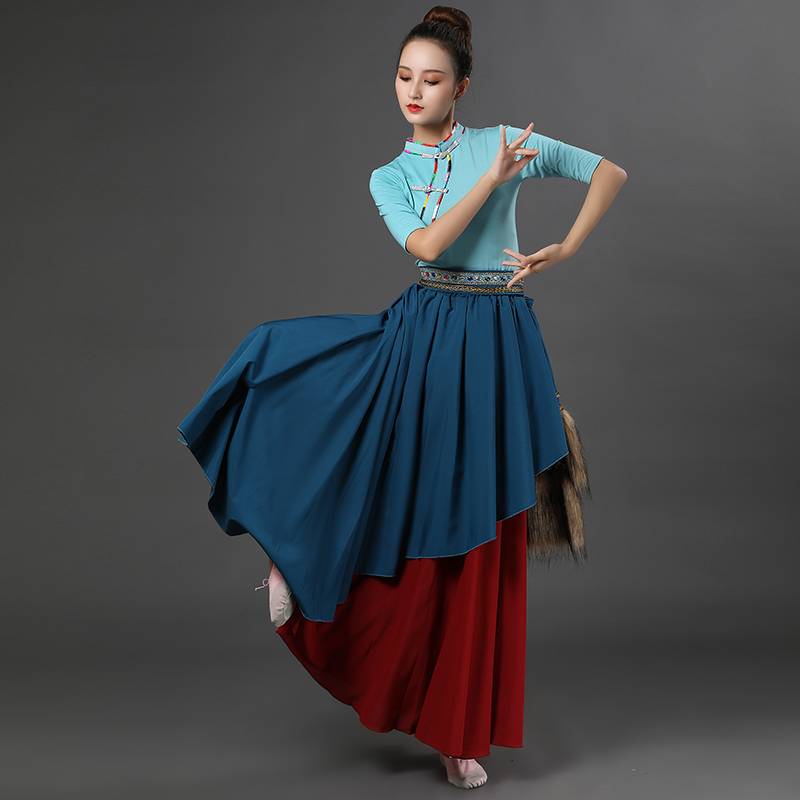 Tibetan dance dress, national dance examination, plaza dance adult, Tibetan exercise dress