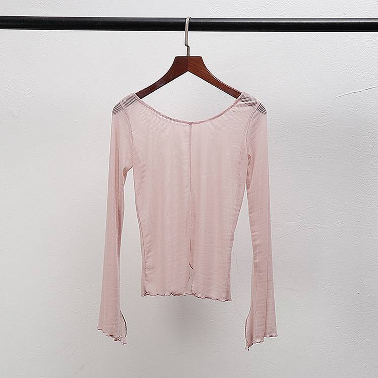 Classical dance repair trumpet horn sleeve thin gauze top Chinese dance jazz dance national dance basic dance clothing
