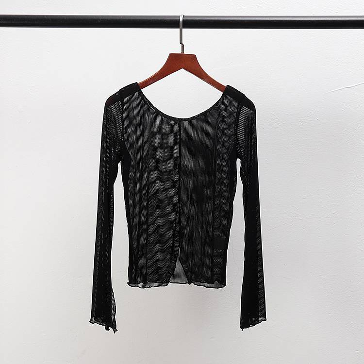 Classical dance repair trumpet horn sleeve thin gauze top Chinese dance jazz dance national dance basic dance clothing