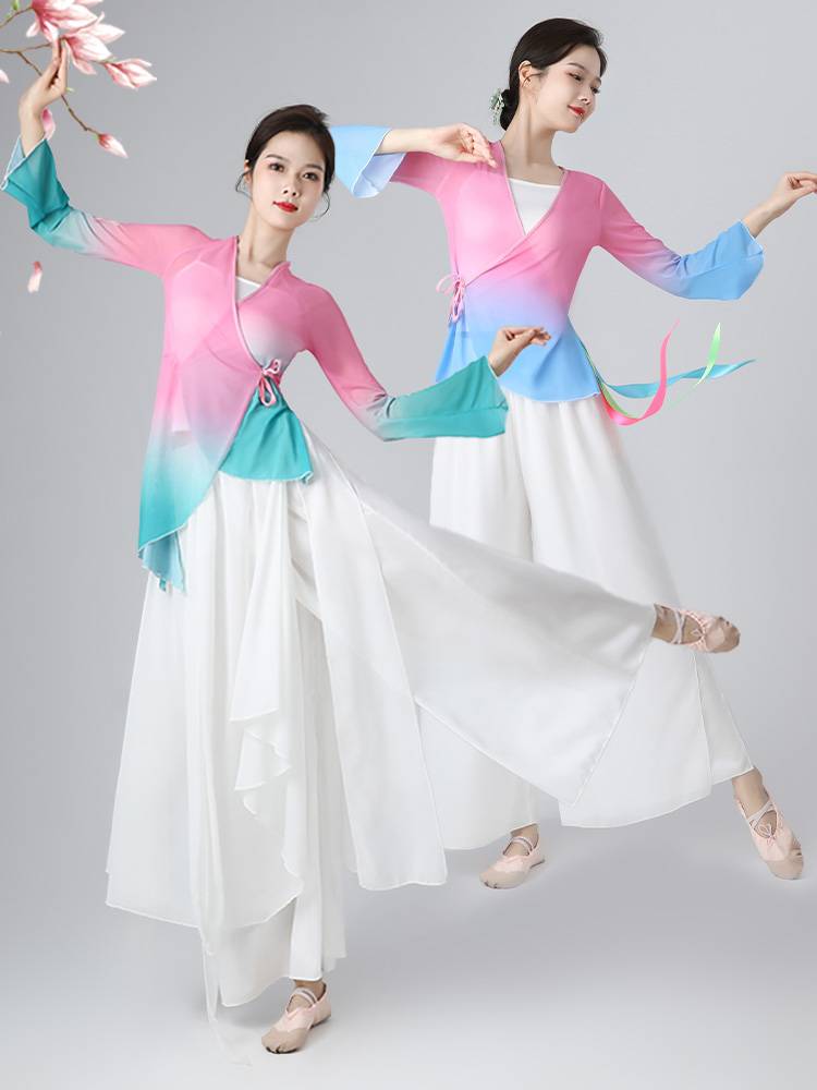 New national dance gymnastics gymnastics gymnastics mesh practice service female adult top classical dance exercise uniform
