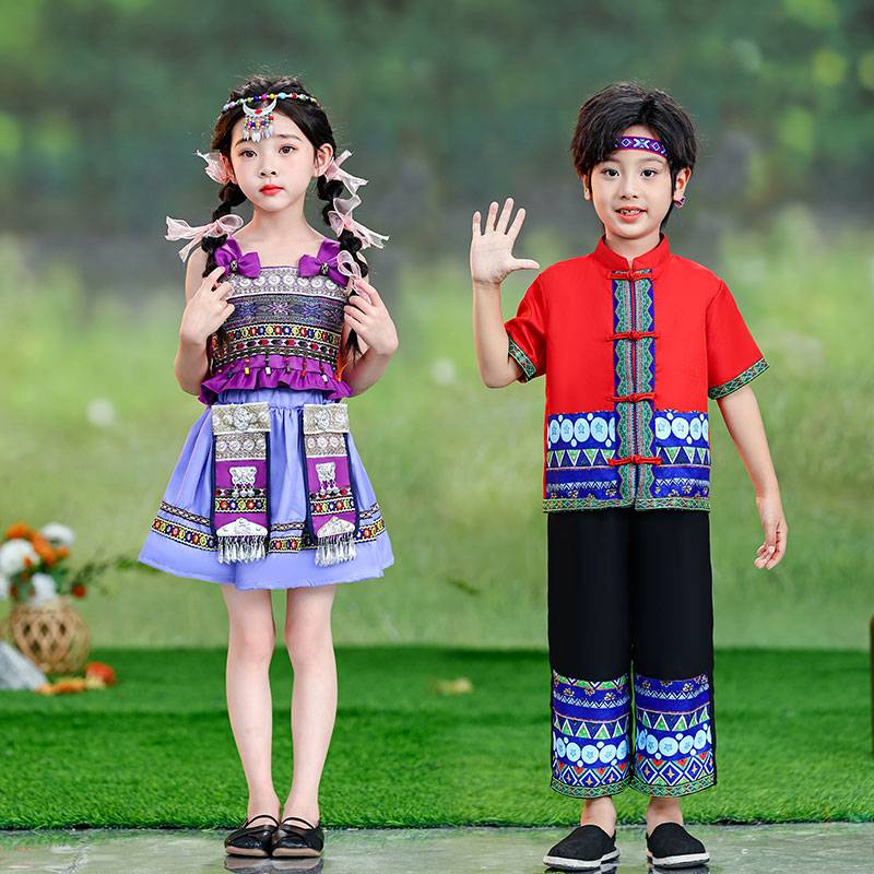 Children's Liuyi Miao ethnic minority performance service children Hani dance service performance service girl Yi clothing