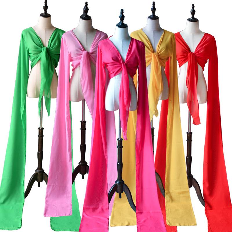 Water sleeve top Children's Tibetan dance performance service classical dance exercise solution pure color opera national shocking dance sleeve