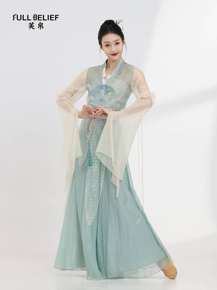 Fuxi Classical Dance Clothing Actress Performance Server a skirt Chinese style exercise uniforms 540 degrees large skirt pants