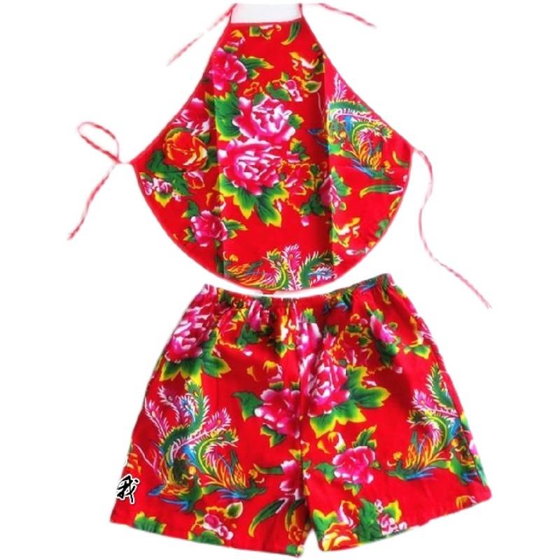 Children's bellyband performance service children's dance performance service men and girls big flower cloth national Yangge dance clothing