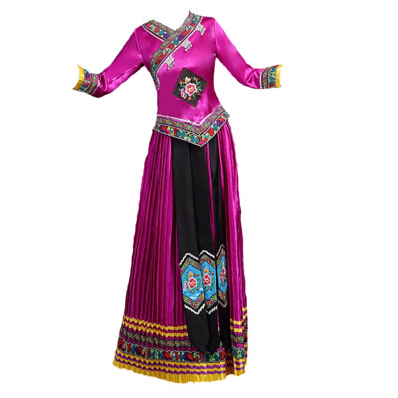 Ethnic minorities performing clothing female Yunnan Miao family Yi family Yi Zhuang dance skirt Hani Ni Buyi people