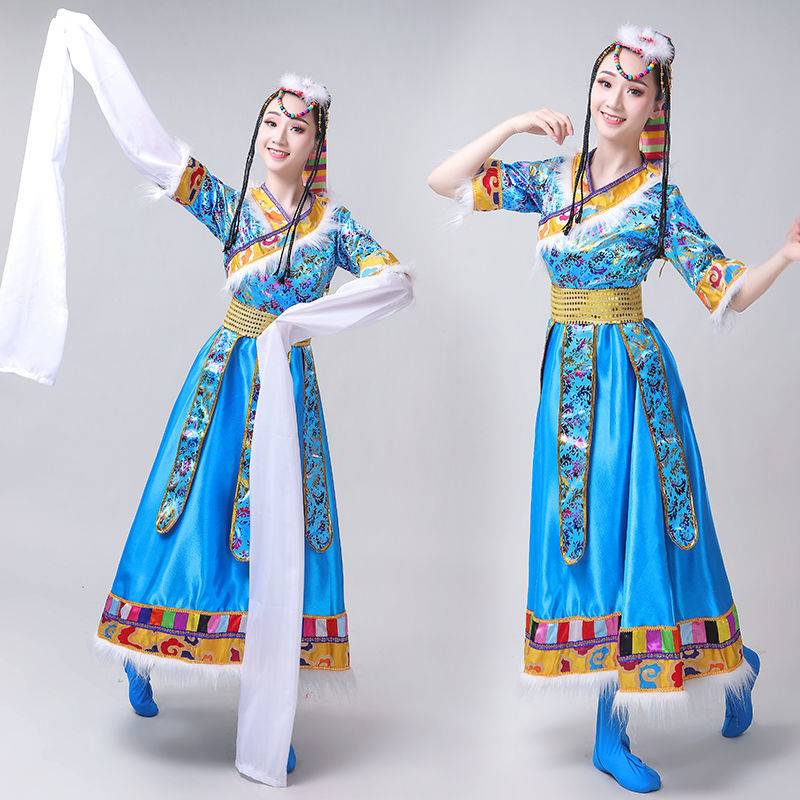New Tibetan dance performance clothing female ethnic minority clothing stage outfits in Xili performance clothing adult water sleeves
