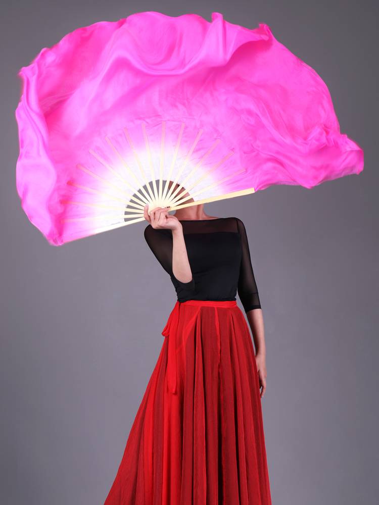 Dance fan dancing fan True silk classical dance national ancient style dance fan Children's square dance fan Jiaozhou Yangge fan