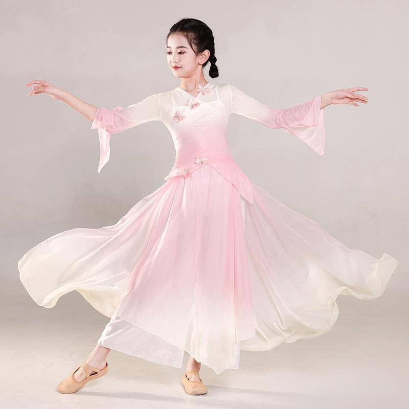 Children's classical dance service Chinese dance body rhyme training gauze girl ethnic dance fan dance gradient performance service