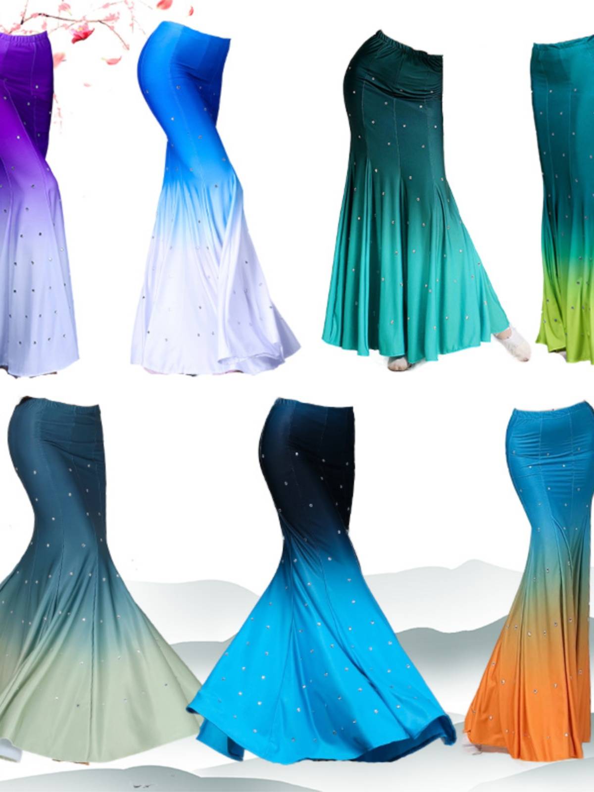 New Dai Dance Performance Dress Practice Dress Performance Performance Dress Peacock Dance Gradient Skirt Test National Dance
