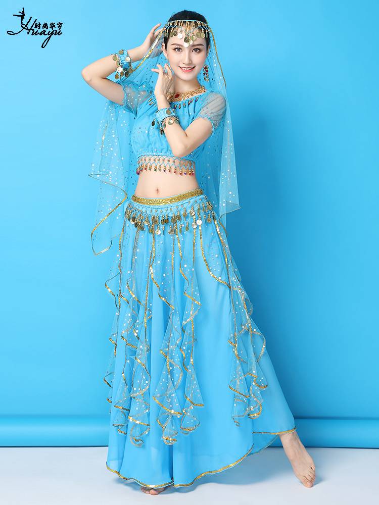 Huayu Dance 2024 new Indian dance clothing adult female belly dance Xinjiang dance performance clothes big skirt