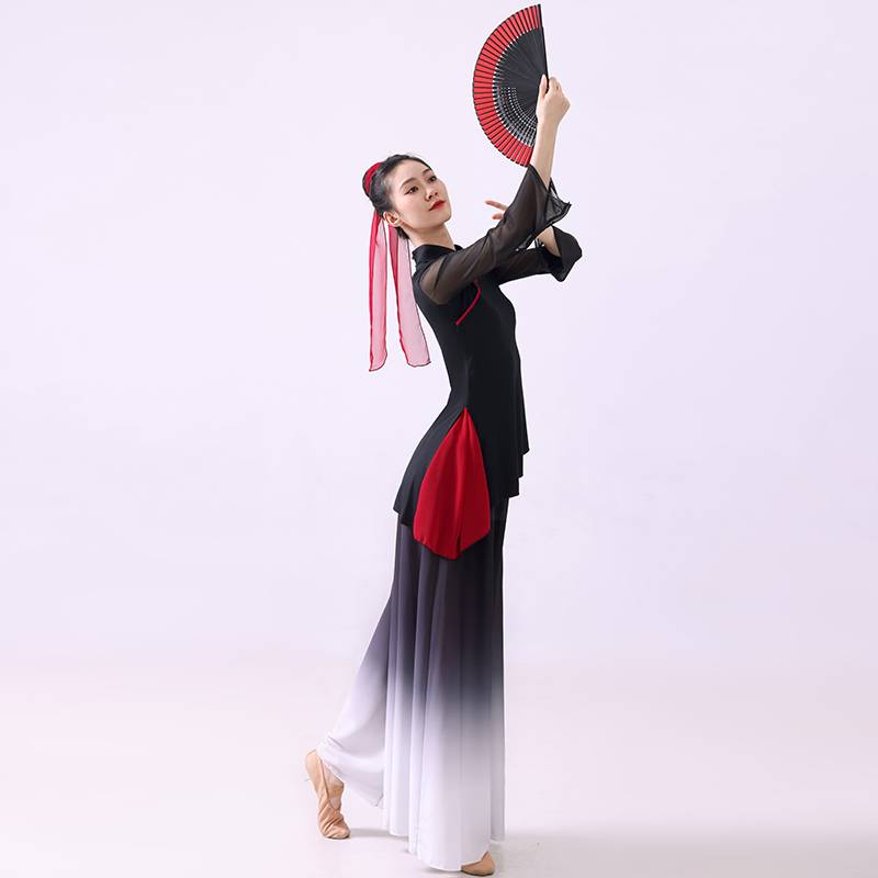 Mo Rong Classical Dance Clothing Yunding Yaisha Chinese Dance National Wind Performance Clothing Practice Switch Elastic Top