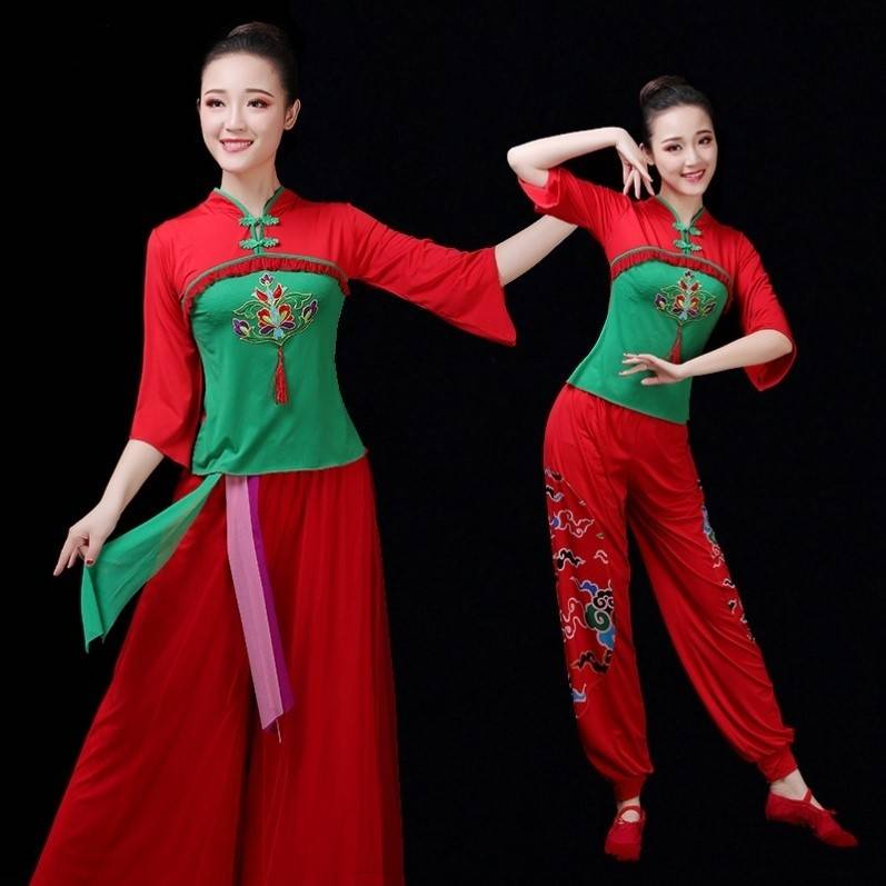 Guofeng National Folk Dance Classical Dance Plaza Dance Performance Club is thin Chinese dance seedlings dancing dancing clothing