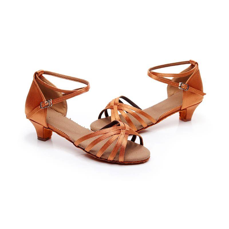 Children's low -heeled Latin dance shoes girl dance shoes girls soft bottom low -heeled Latin shoes female adult dance shoes