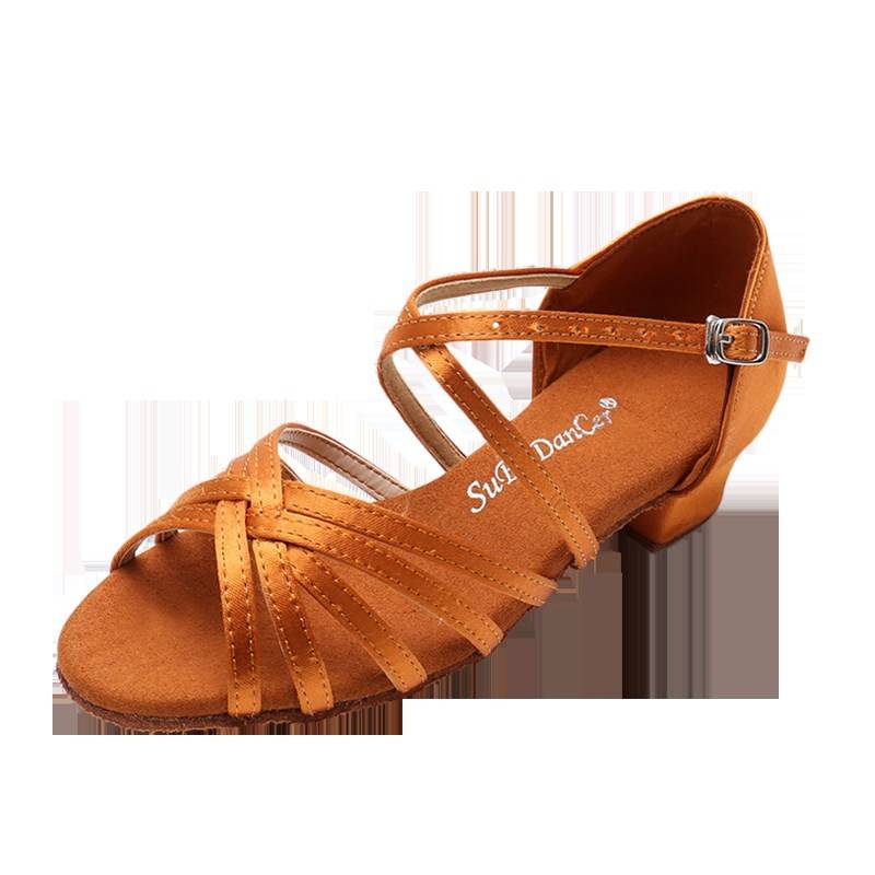 Spot girls Latin dance shoes Children and girls Dance B Dading and Professional Soft -bottom Practice Children beginners