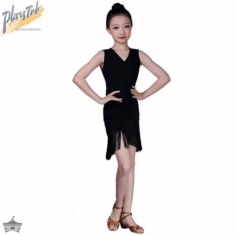 Latin dance exercises, Liuyi Children's Skirts Female Professional Fracket Competition Performance Dance Dance Skirt Summer Performance Service