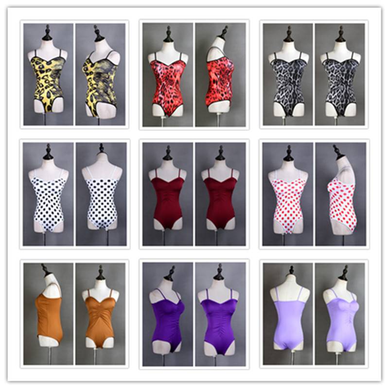 The new Latin dance dance camisole top female adults with chest mats sexy tube top dance practice service leopard print