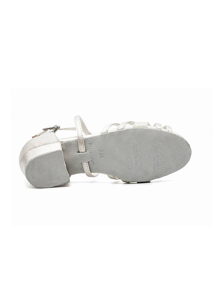 Sansha Children's Professional Latin Dance Shoes Girls' soft bottom low -heeled dance shoes dance shoes beginners white