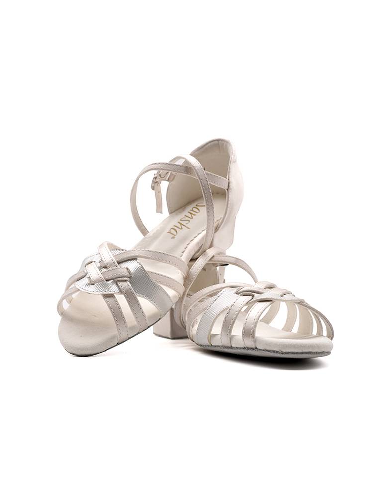 Sansha Children's Professional Latin Dance Shoes Girls' soft bottom low -heeled dance shoes dance shoes beginners white