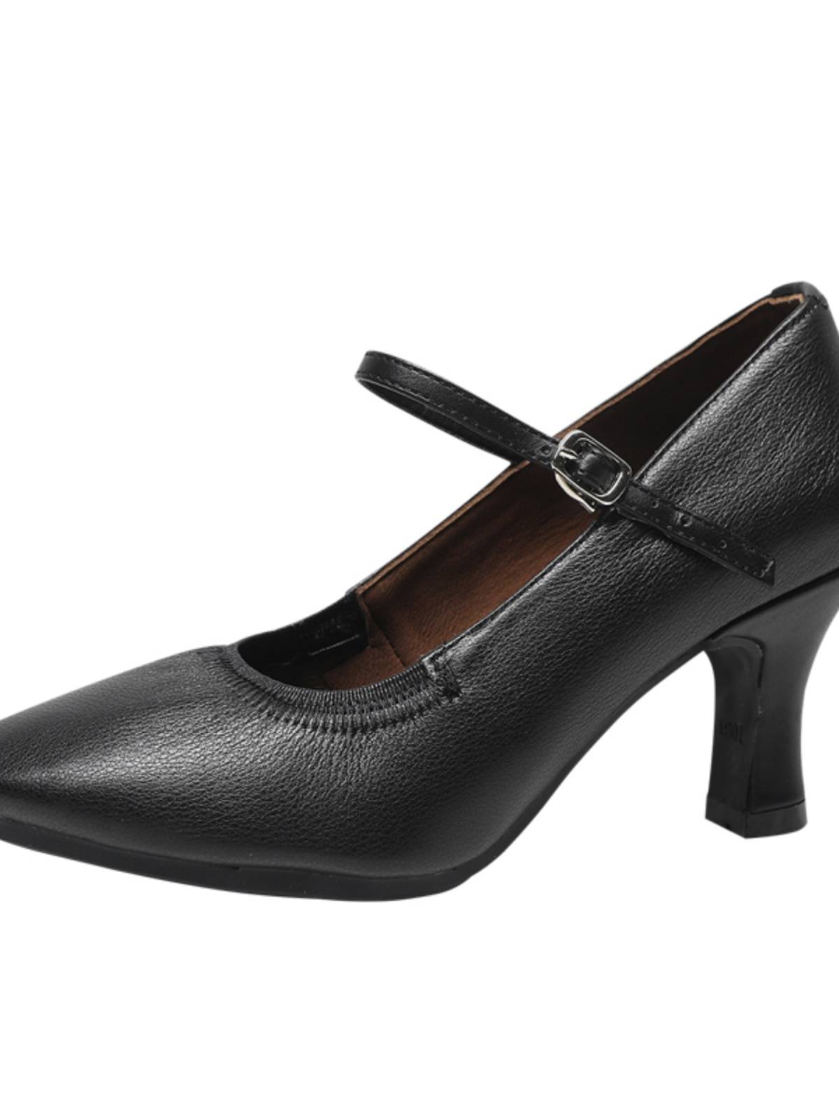 Latin dance shoes female leather soft bottom high -heeled body etiquette training, love dance, modern square dance shoes