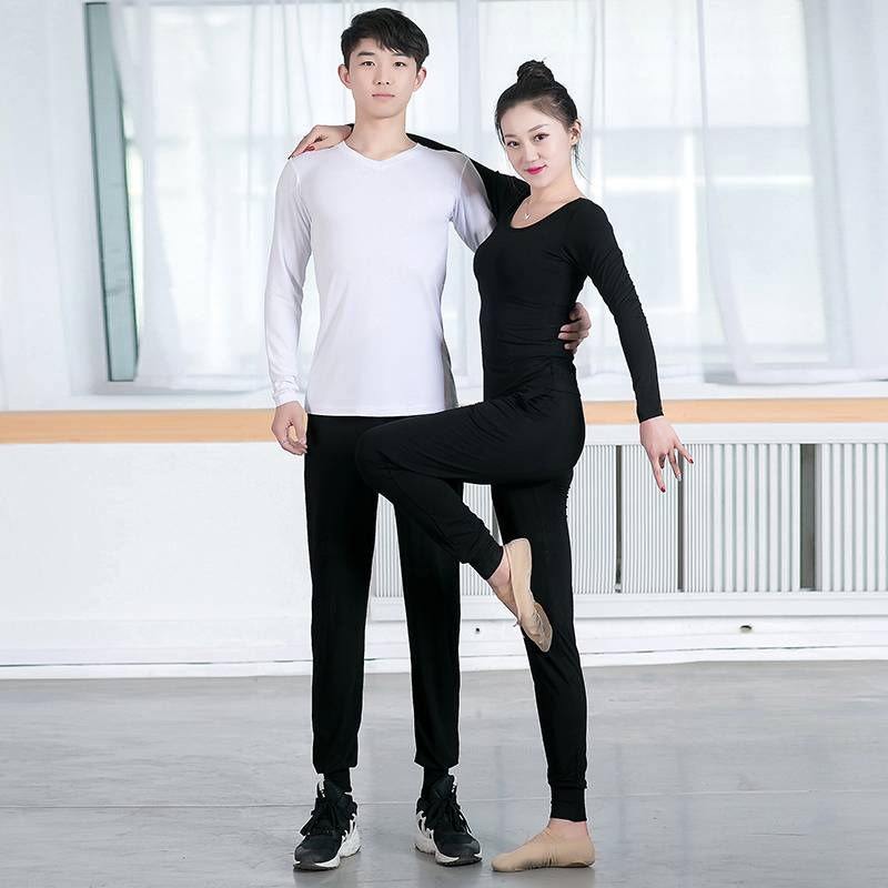 New dance service female practice service adult modern dance double round neck Modal short -sleeved Latin dance practice yoga clothing