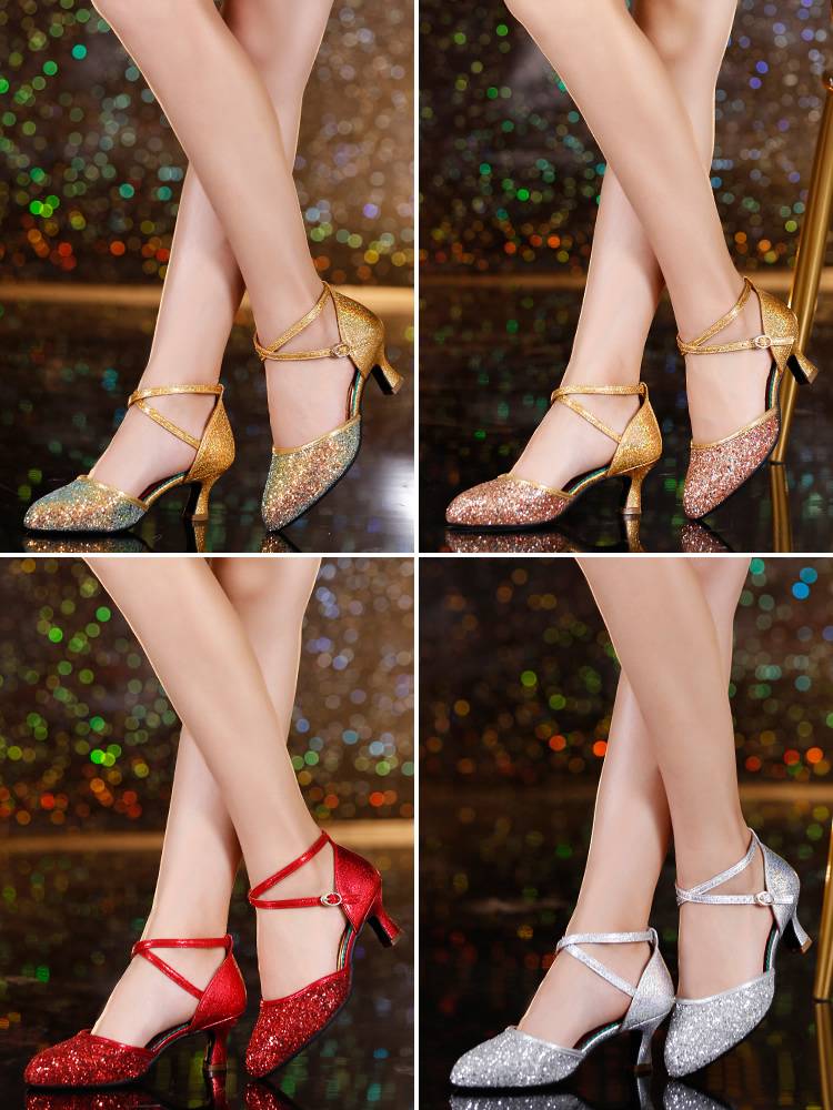 Latin dance shoes adult ladies do not follow the feet dance shoes female summer soft base friendship square dance shoe outdoor dance shoes