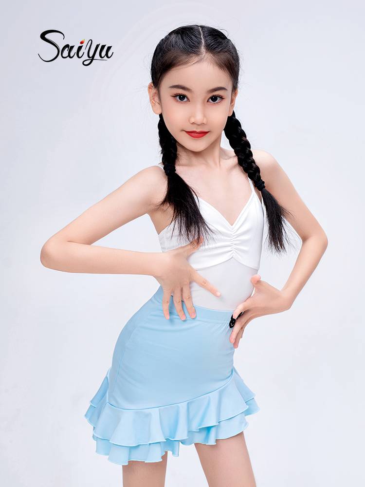 "Separate Latin dance tweed girls' spring and summer tweeds with young children's tweeds training 1020."