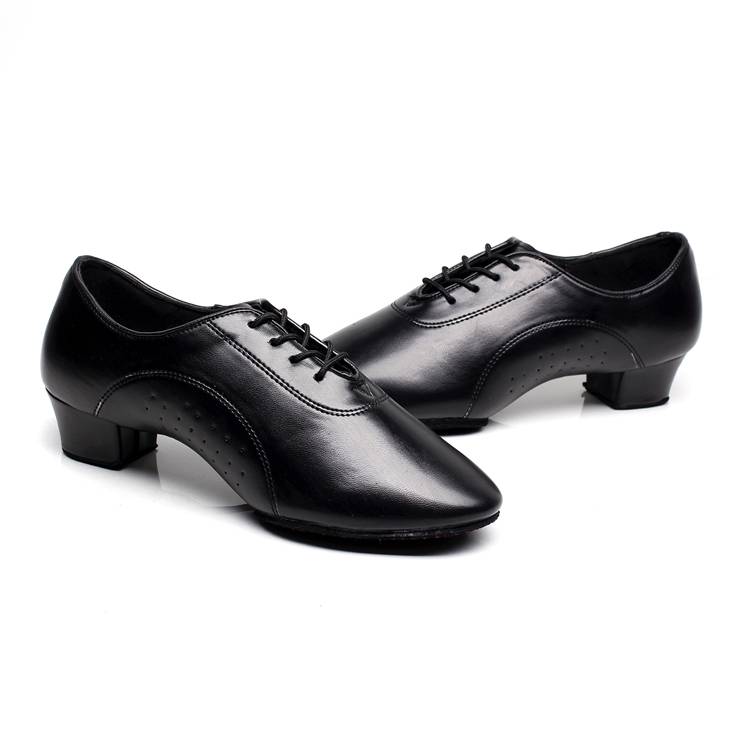 Latin dance shoes boys and men's leather soft bottom practice dance shoes men -style children's adult children teachers dance shoes