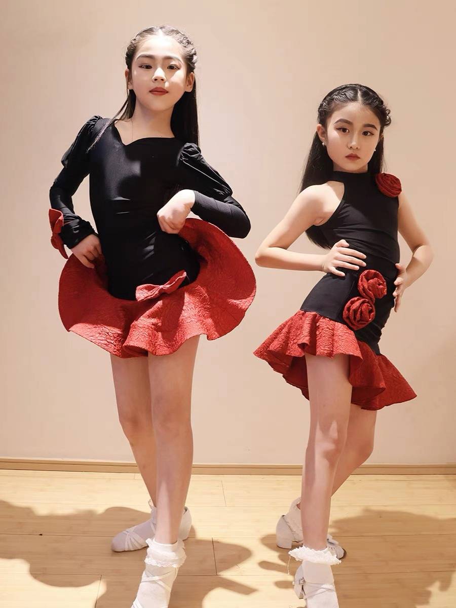 Dankel 2024 new spring and summer Latin dance service girl sleeveless skirt practice service high -end performance training service